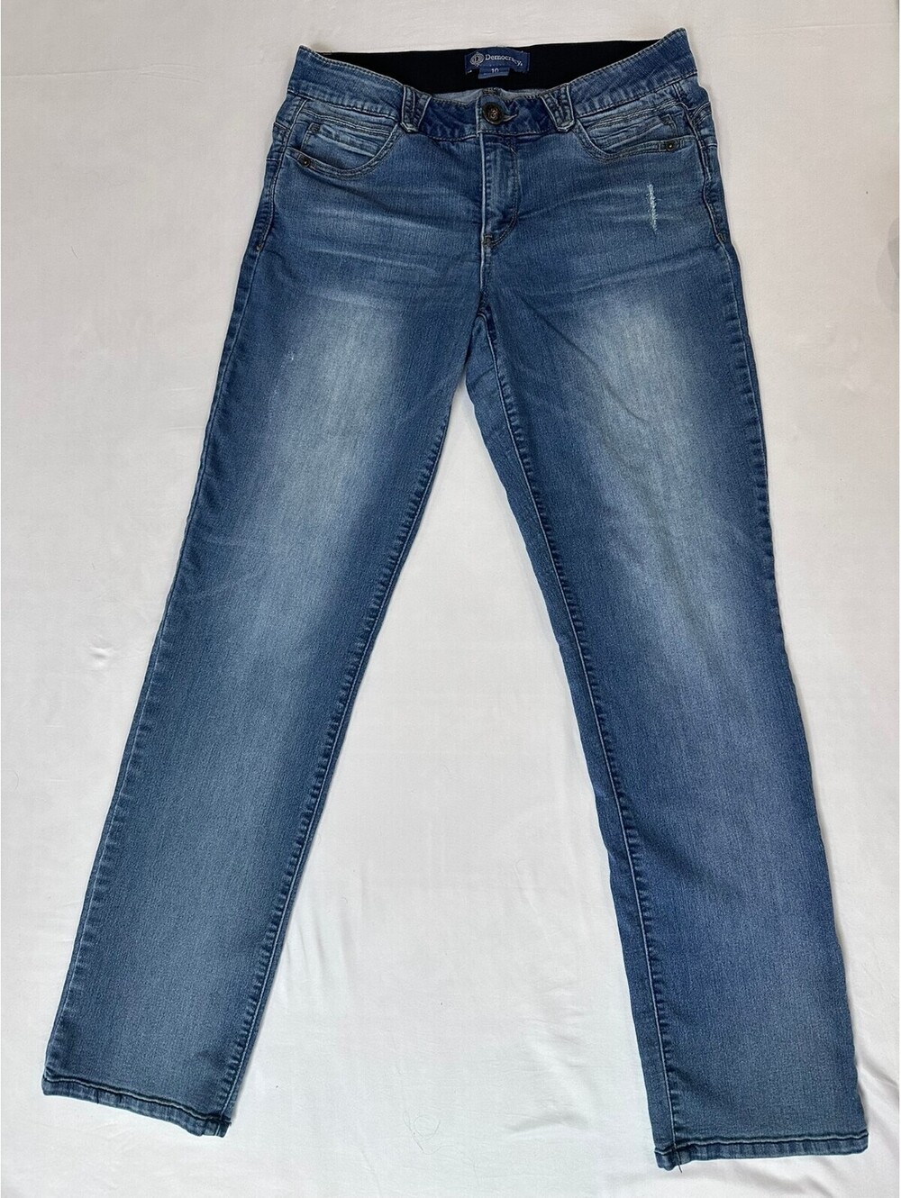 Democracy Ab Solution Size 10 Medium Wash Straight Leg Stretch Jeans